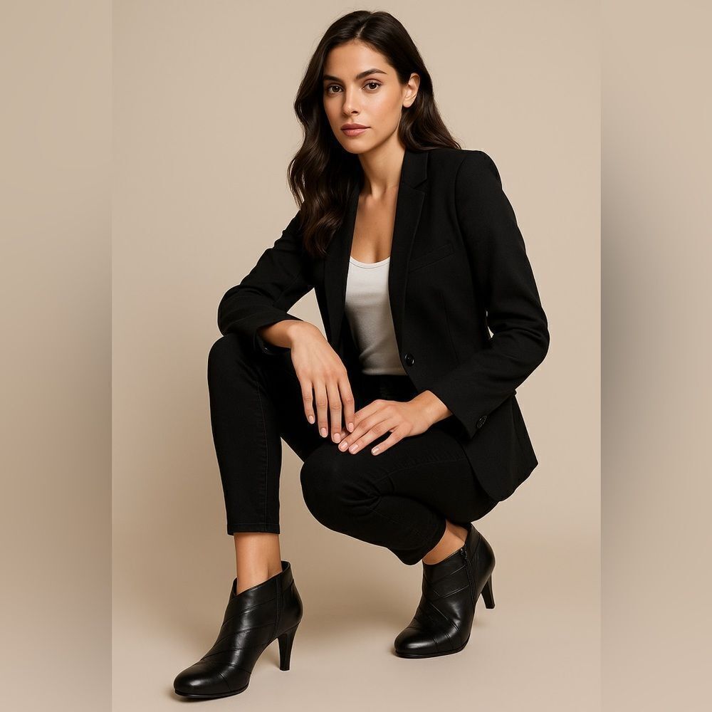 🖤 United Nude Black Leather Zip Ankle Booties – Size 37 (US 6.5-7)